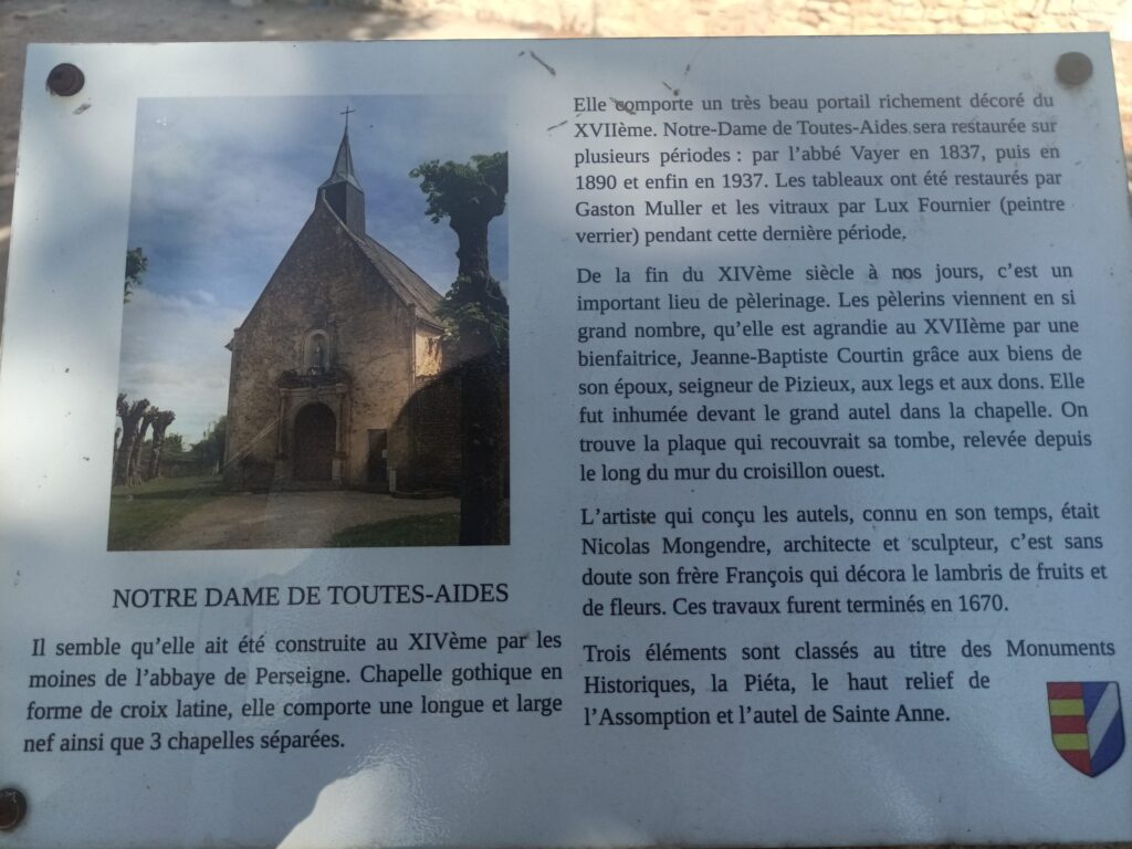Les explicatifs de la chapelle.